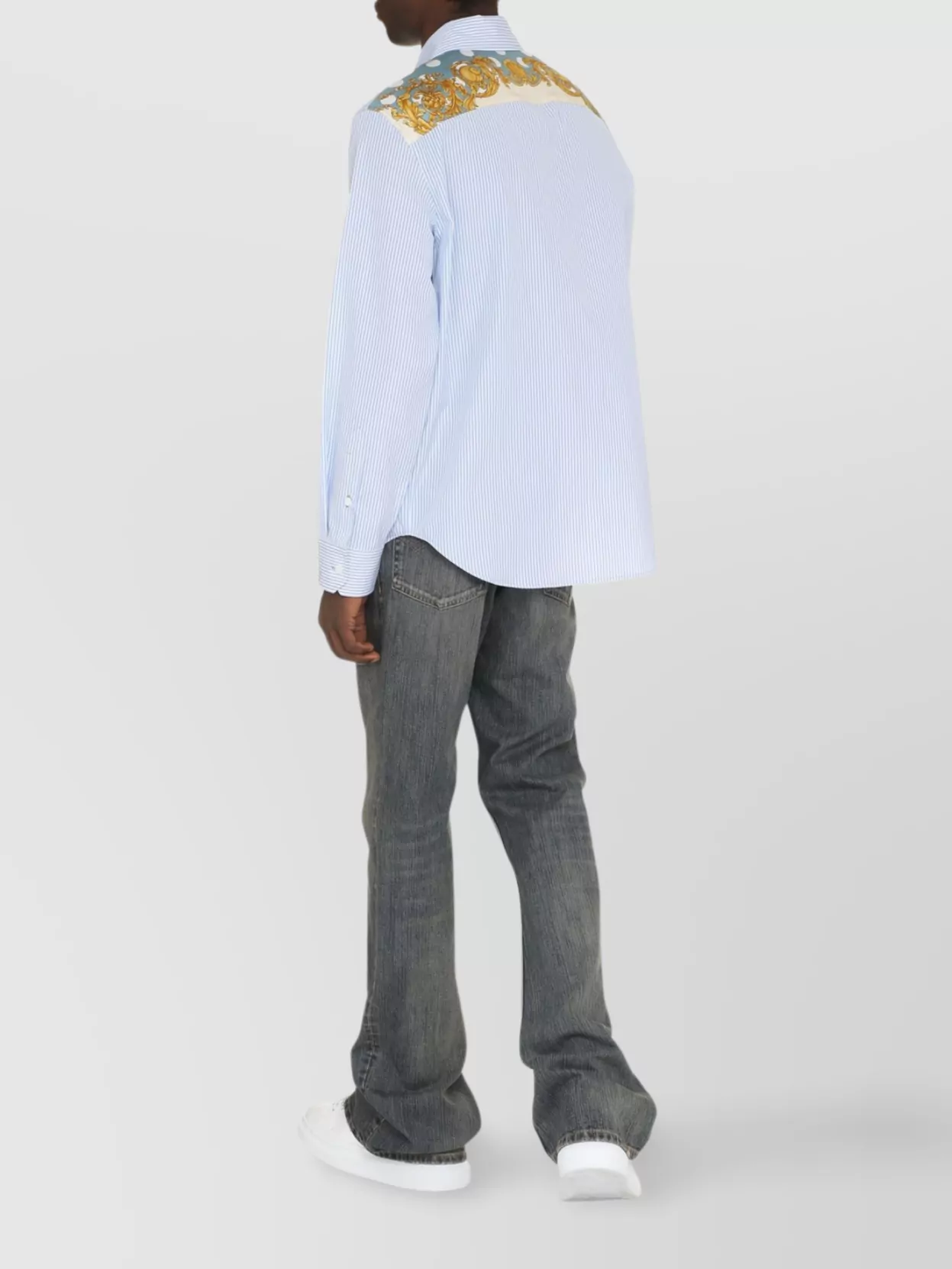 Versace Striped Pointed Collar Shirt