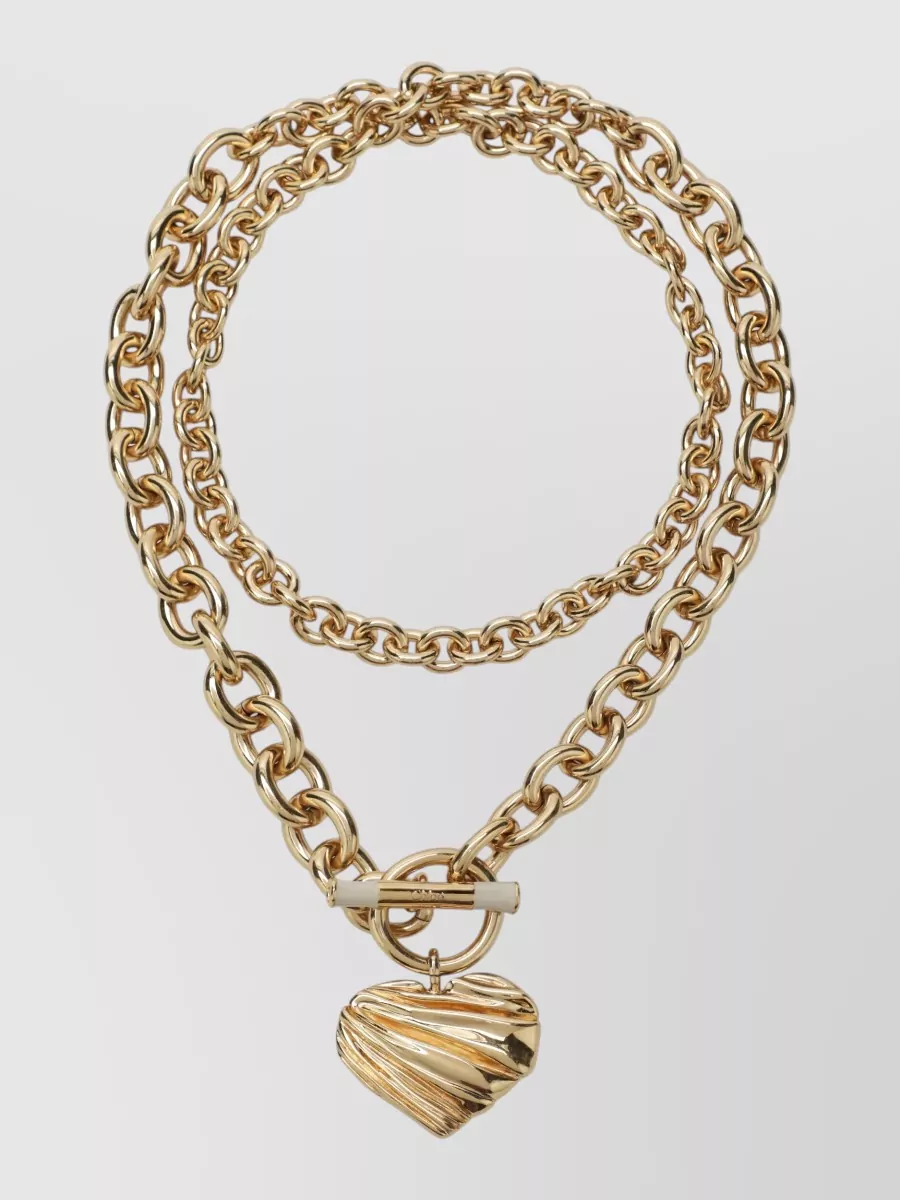 Chloé textured heart pendant necklace