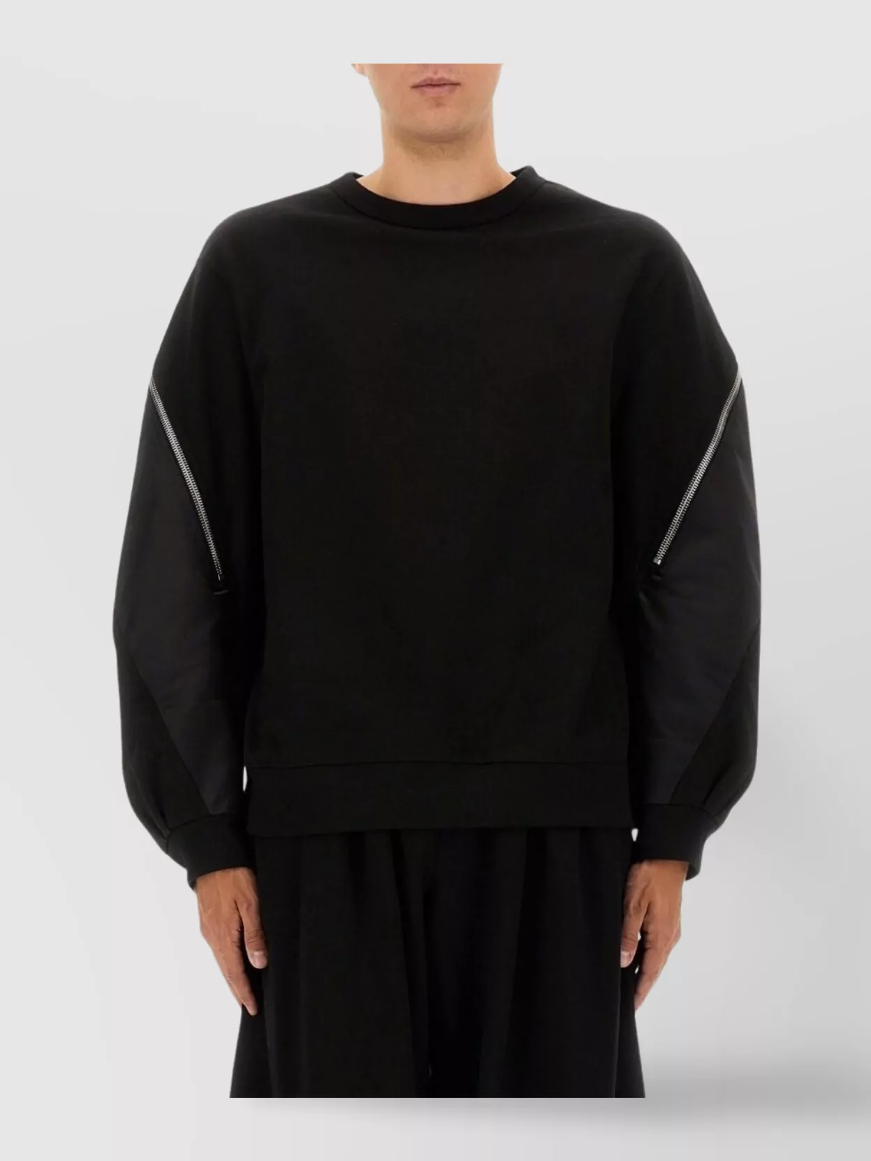 Dries Van Noten Hando Long Sleeve Zip Detail Sweatshirt