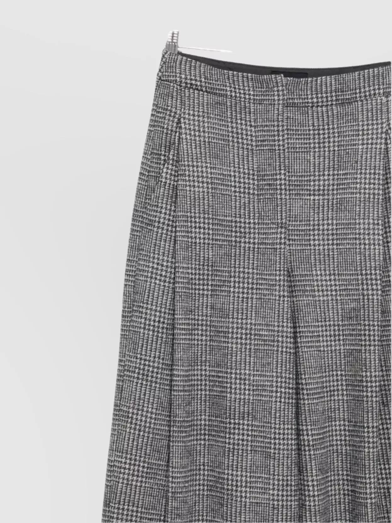 Emporio Armani High Waist Checked Trousers Pleated Front