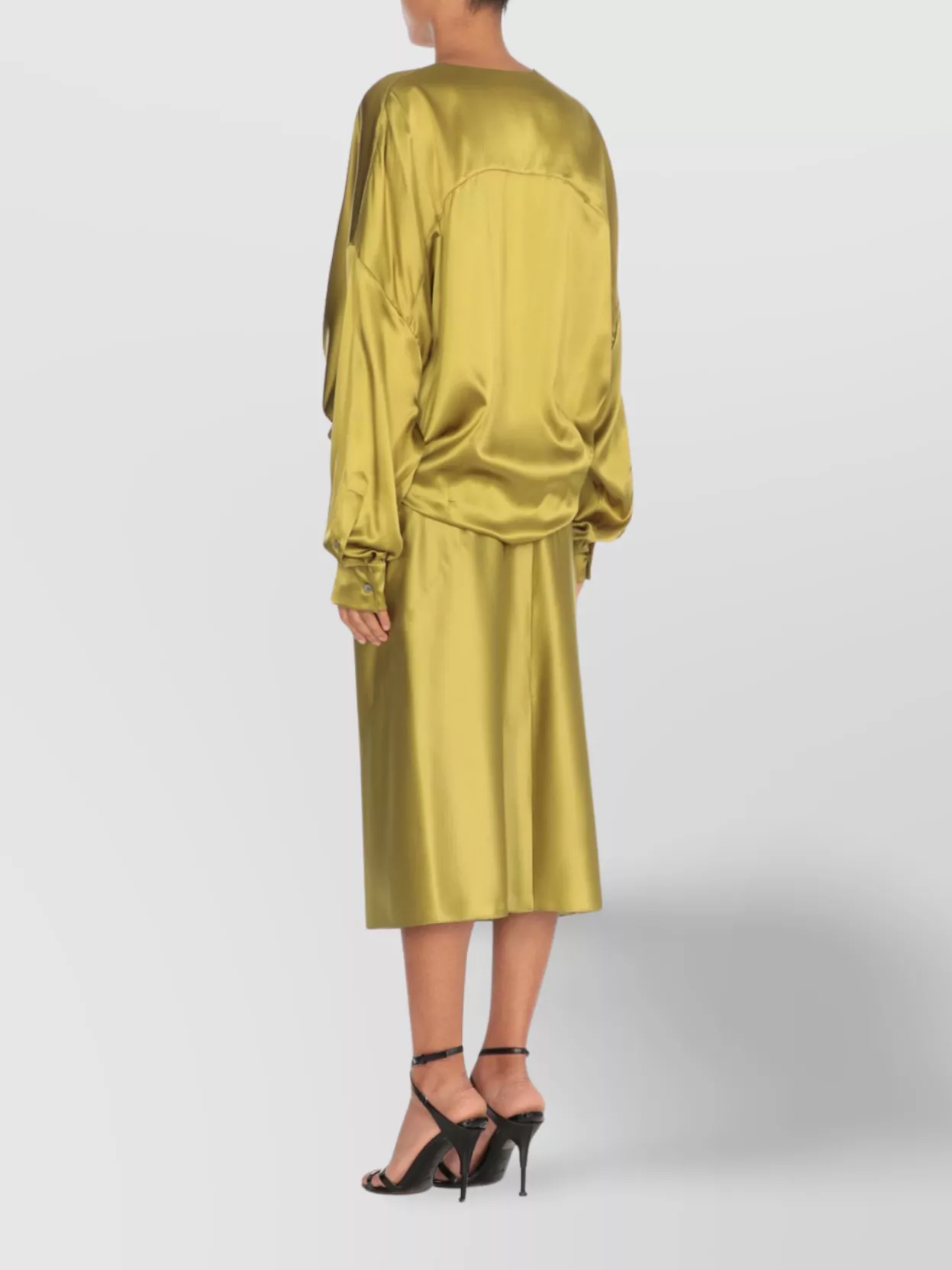 Dries Van Noten Draped Silk Dress V-Neck