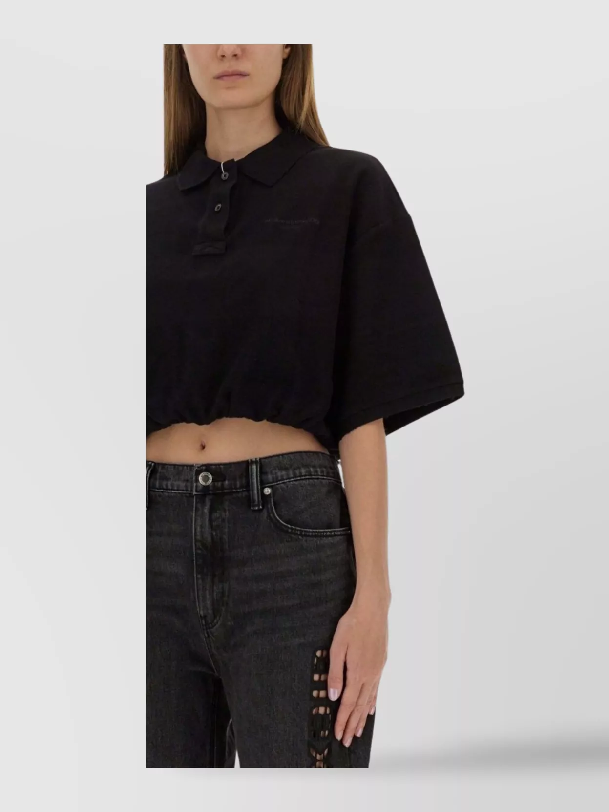 Alexander Wang Cropped Polo Collar Top