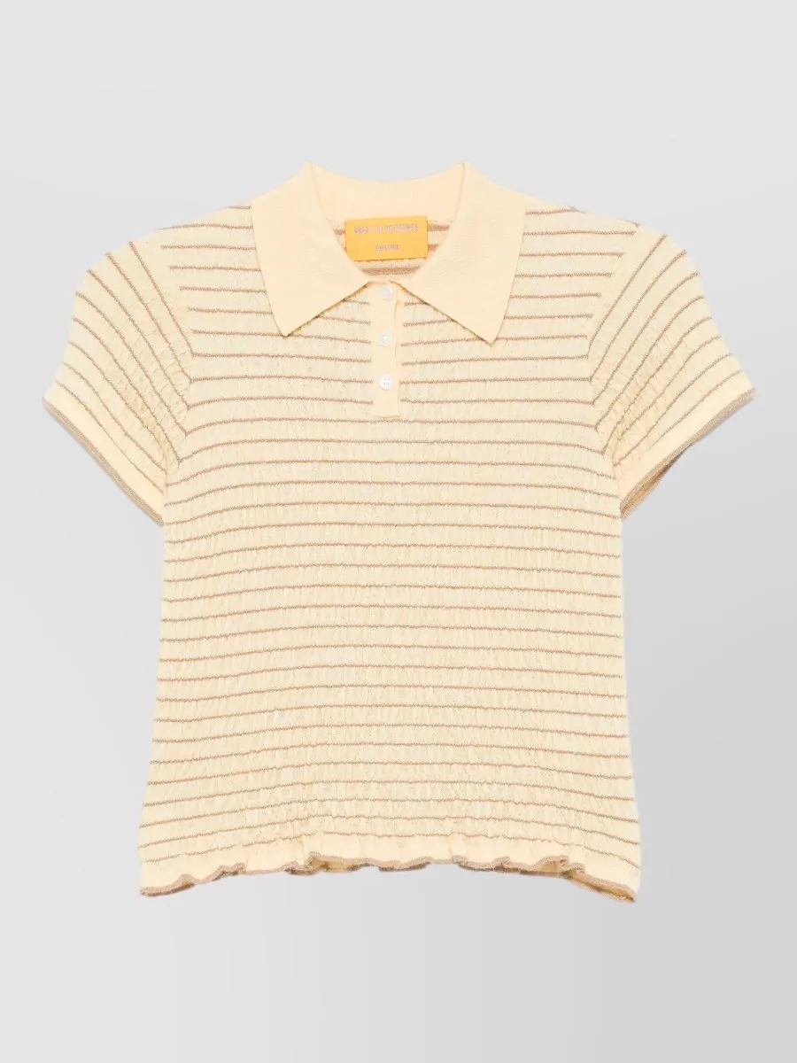 Guest In Residence Cashmere smocked contoured-fit polo shirt