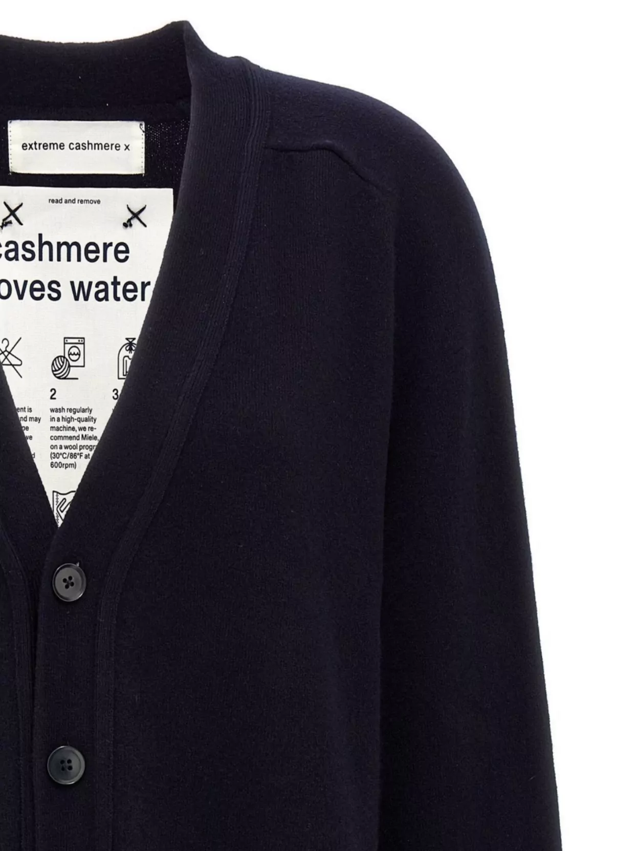 Extreme Cashmere V-neckline Cardigan With Front Pockets And Ribbed Cuffs
