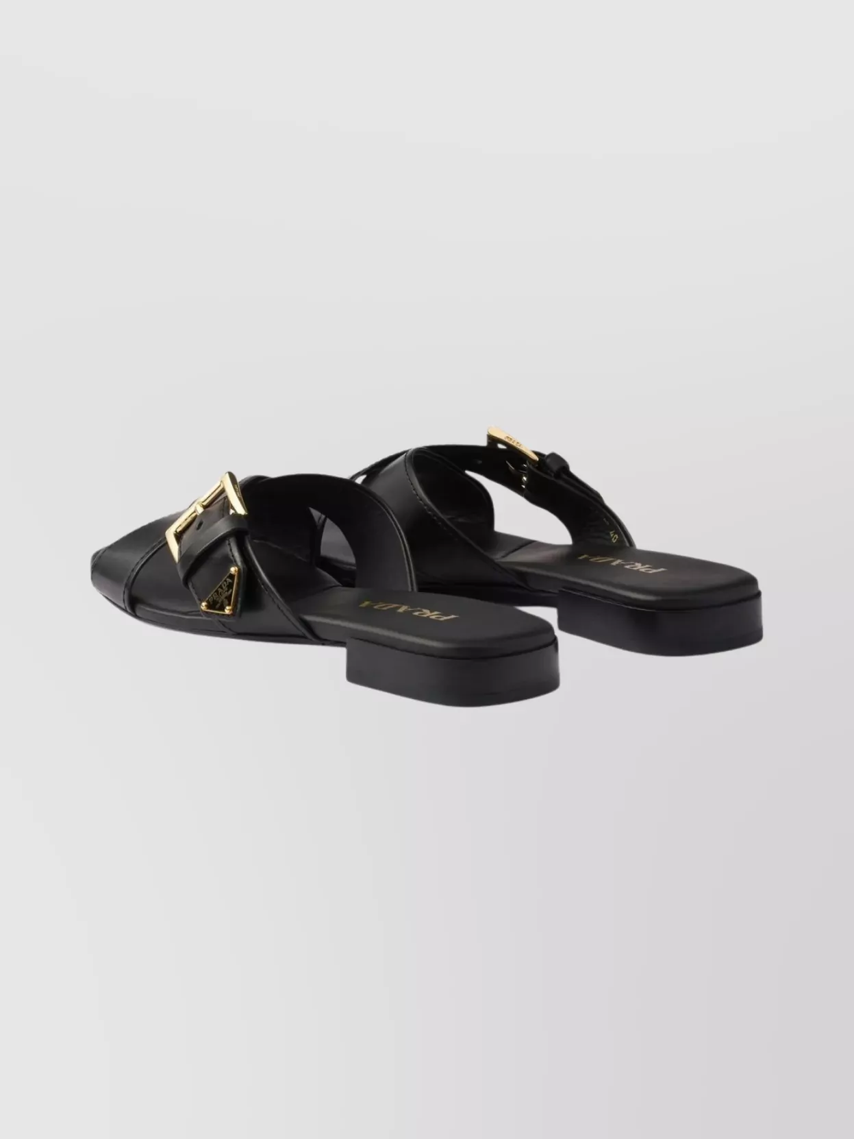 Prada Cross Strap Flat Sandals Open Toe Design