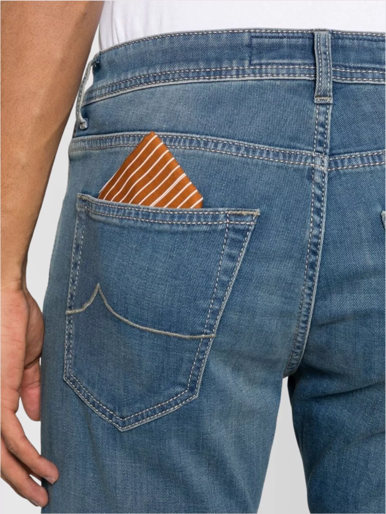 Jacob Cohen Slim Faded Effect Jeans With Belt Loops In Blue