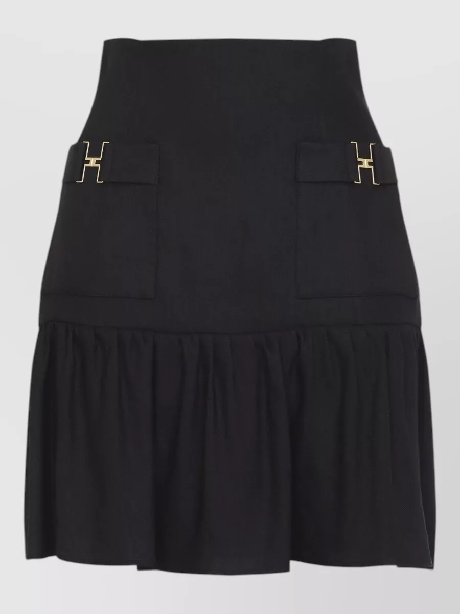 Elisabetta Franchi linen high-rise mini skirt
