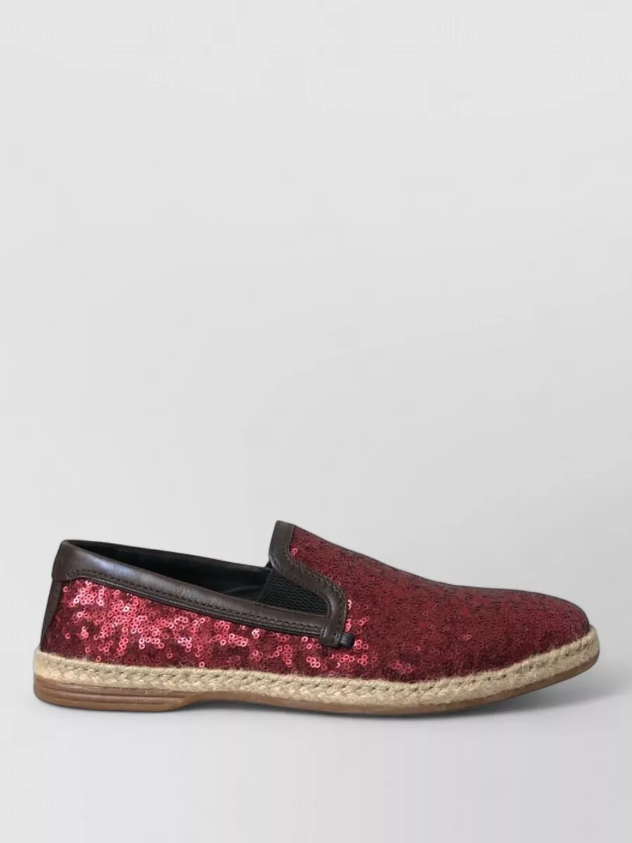 Dolce&Gabbana Leather Sequined Espadrilles