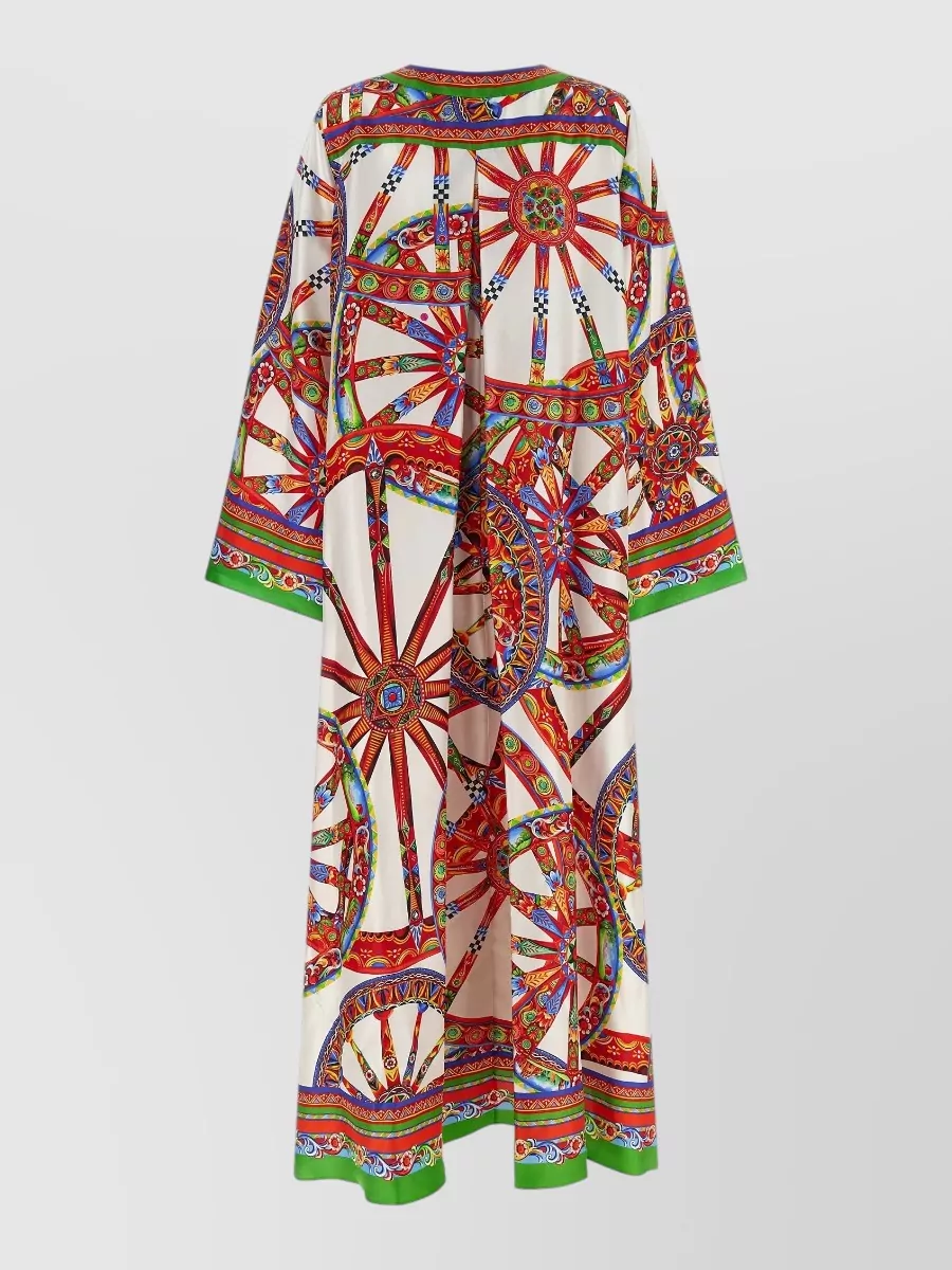 Dolce&Gabbana Silk Printed Maxi Kaftan Dress