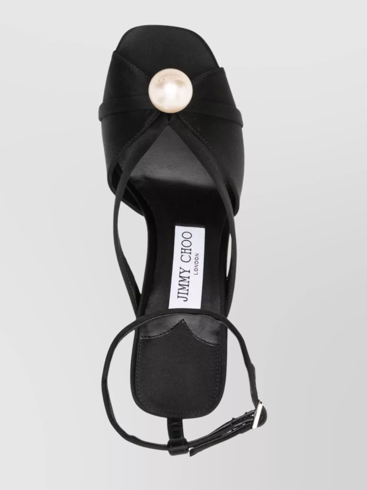 Jimmy Choo Satin Sandals With Pearl Embellishment And Strappy Design
