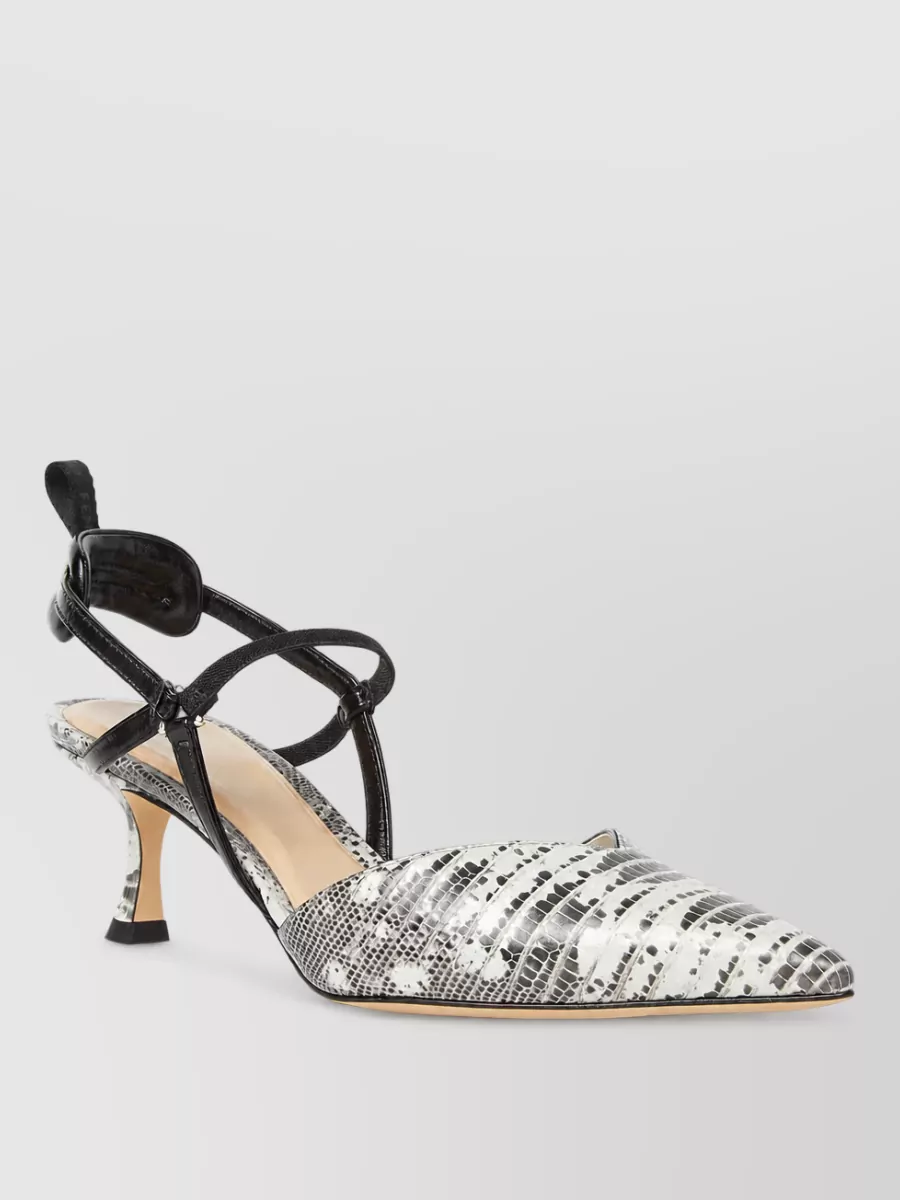 Fendi leather printed slingback mules
