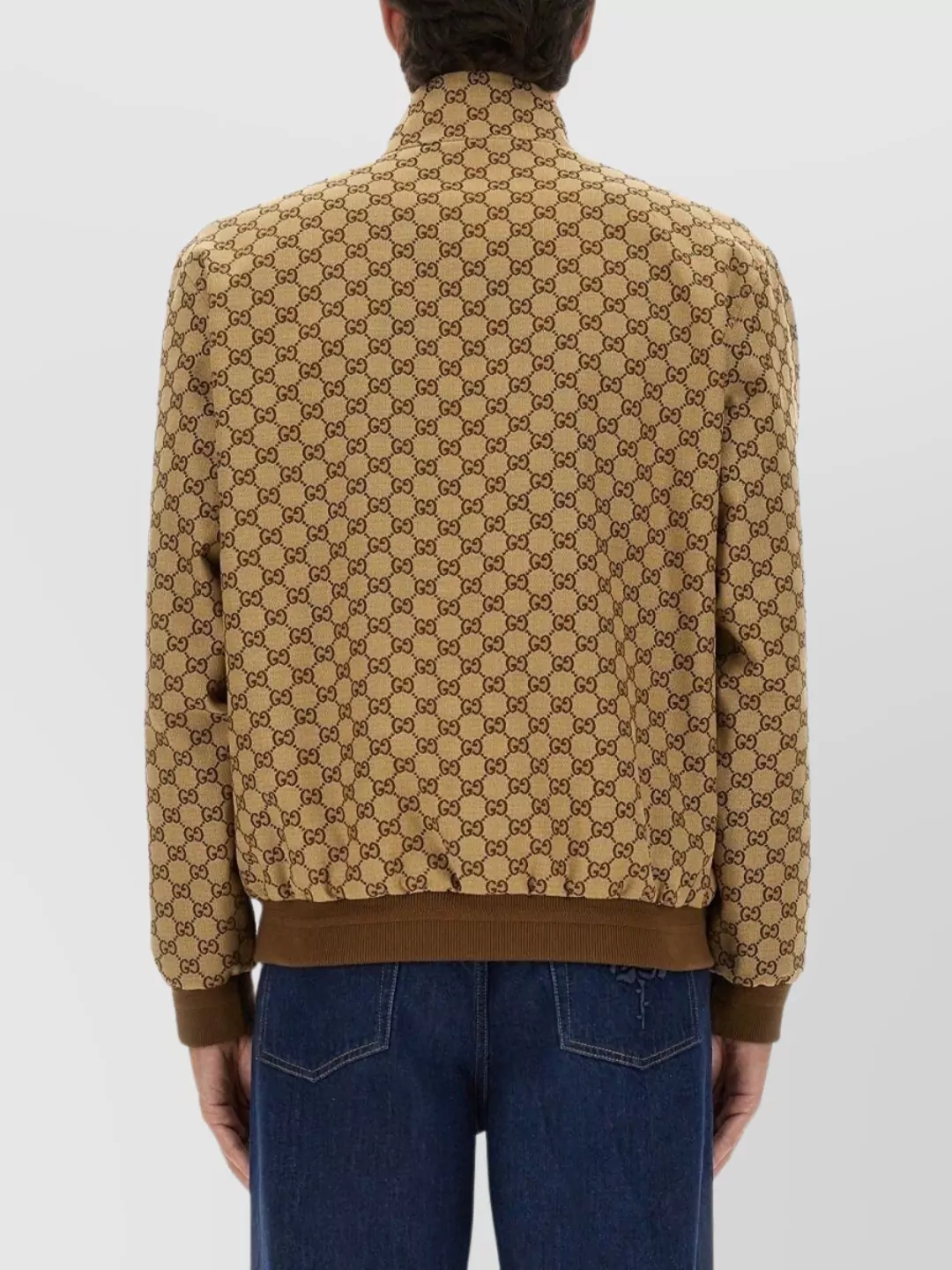 Gucci Cotton Jacket With High Collar And Ribbed Cuffs