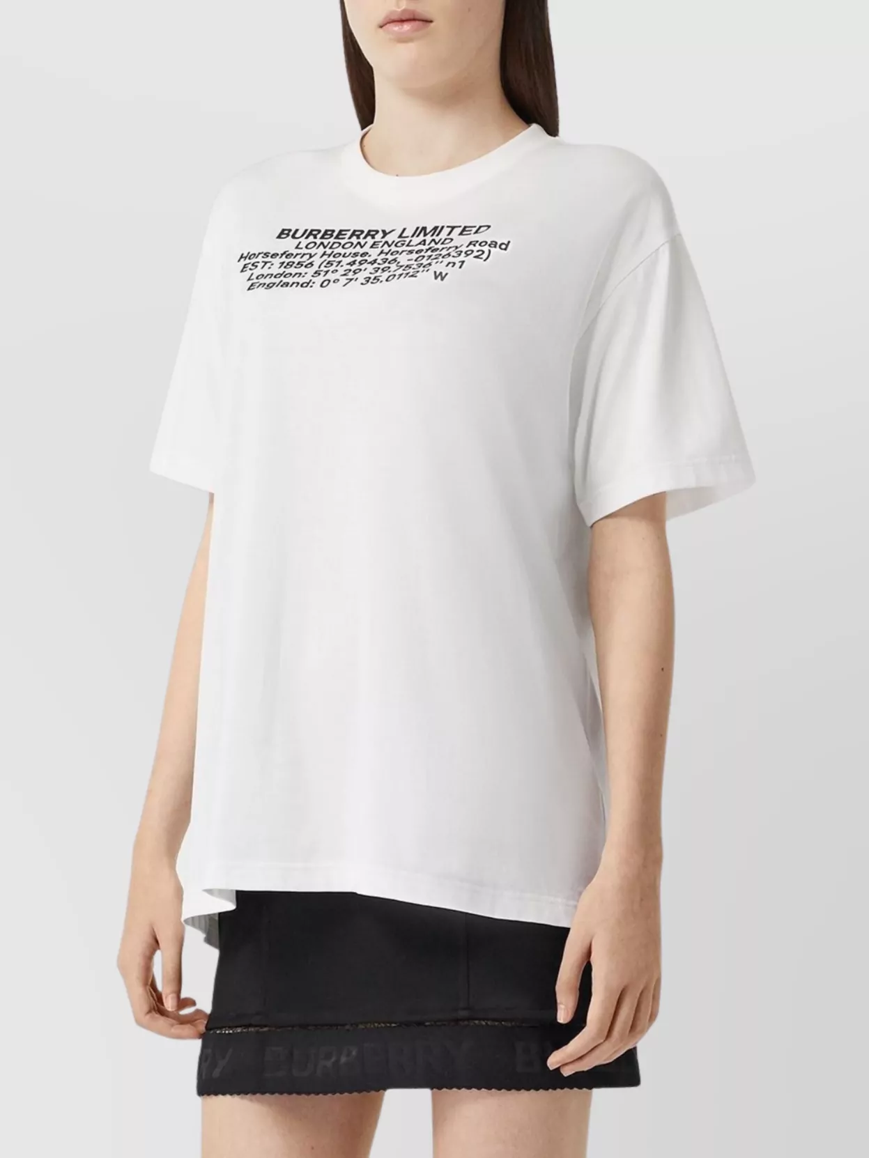 Burberry White Text Print T-shirt