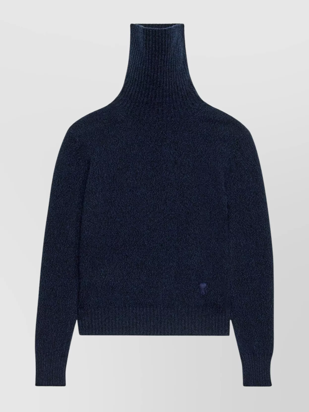 Shop Ami Alexandre Mattiussi Versatile Ribbed Roll-neck Sweater In Blue