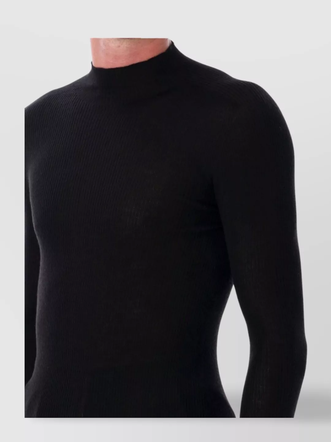 Rick Owens High Neck Ribbed Knit Sweater