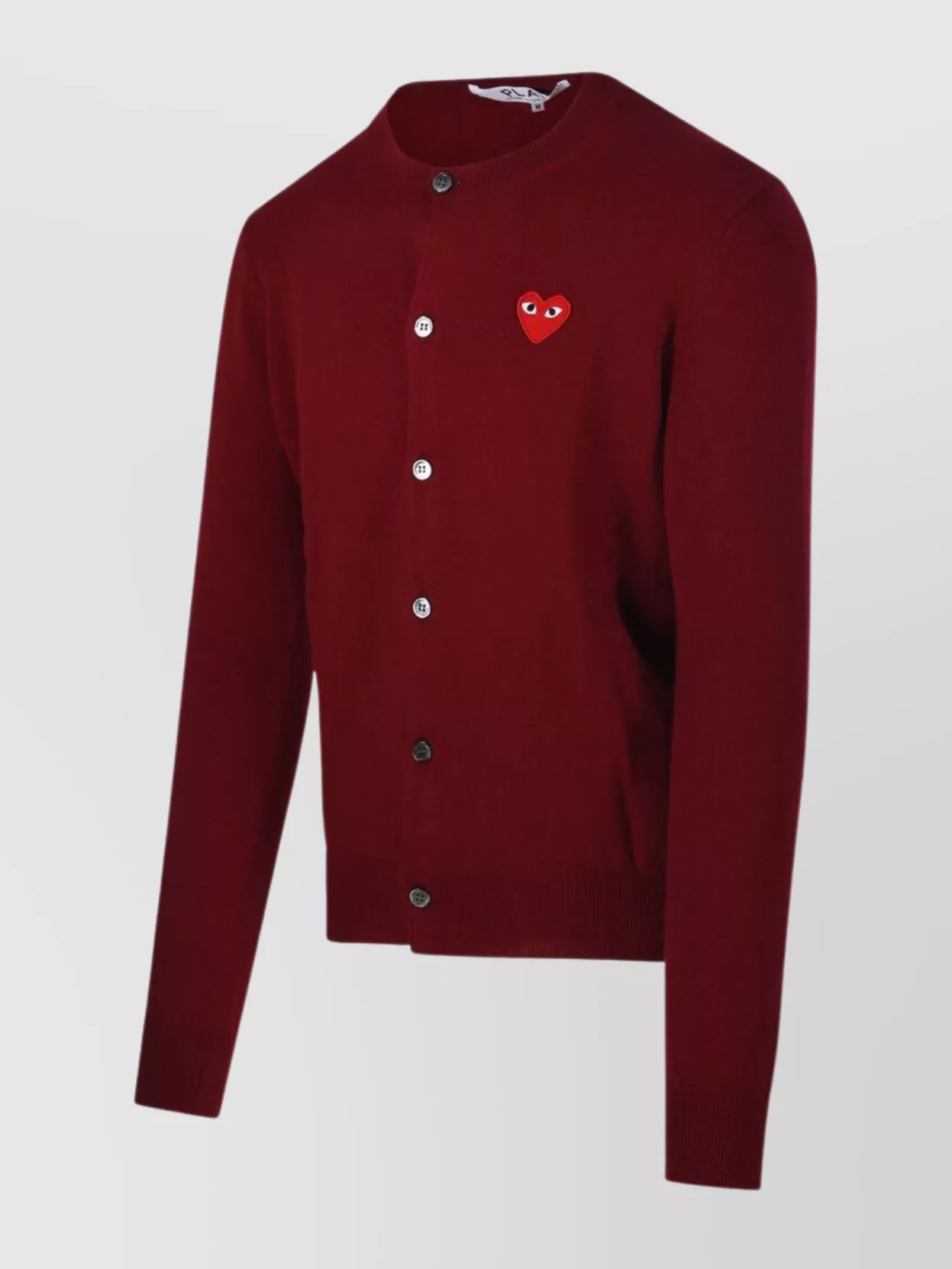 Comme Des Garçons Play Round Neck Cardigan With Ribbed Cuffs And Hem
