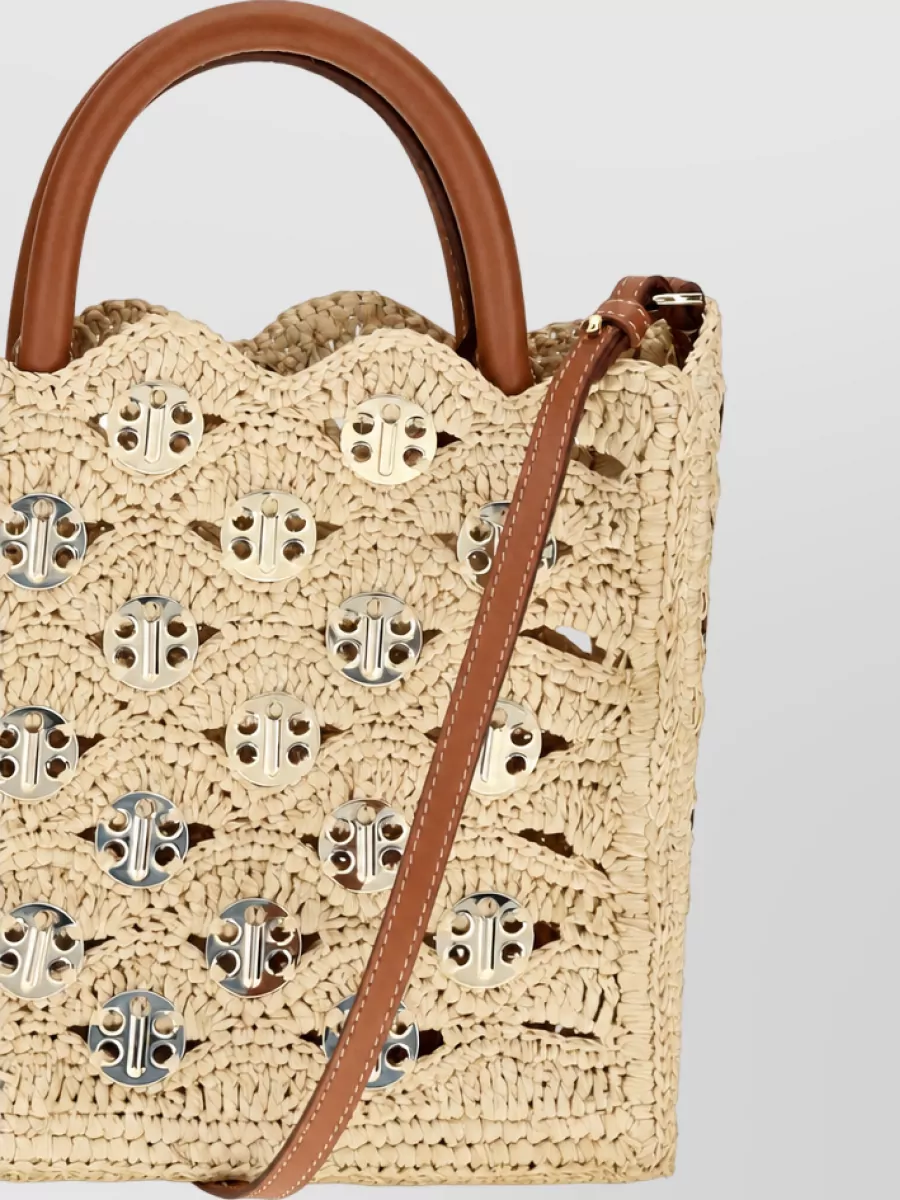 Paco Rabanne Na Raffia Beach Bag