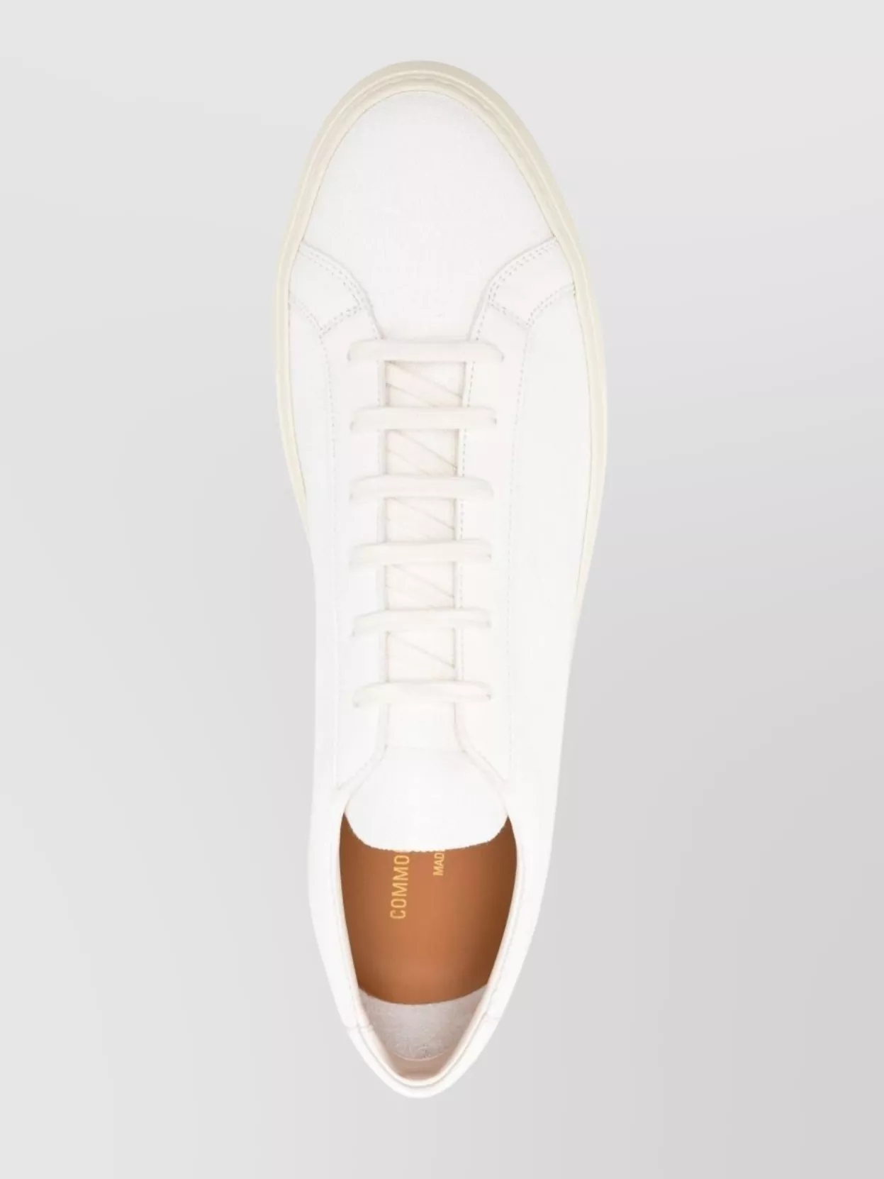 Common Projects Almond Toe Low-Top Sneakers With Flat Rubber Sole