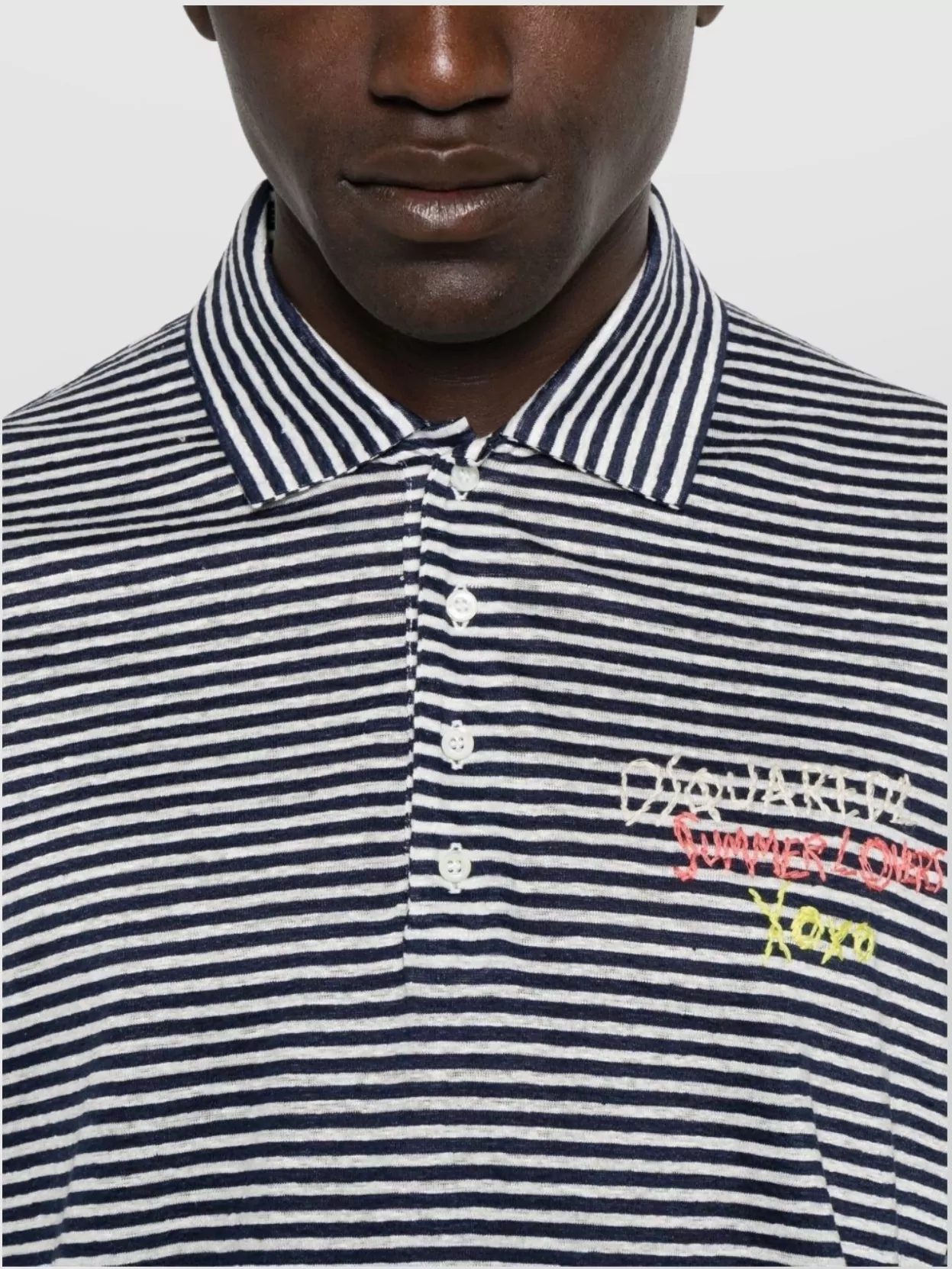 Tシャツ・カットソー D SQUARED2 SS24 'Striped' polo shirt (S72HA1194D13015 961) Dsquared2 Striped short sleeve polo shirt | The Fashion Square