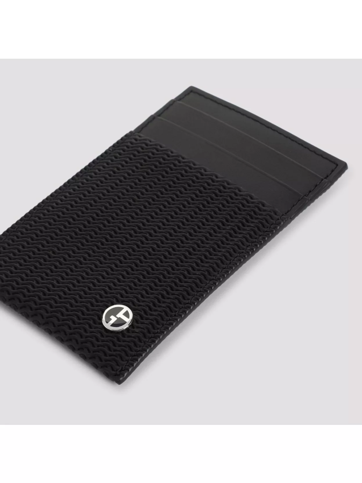 Giorgio Armani Official Store Card Holder In Embossed Leather