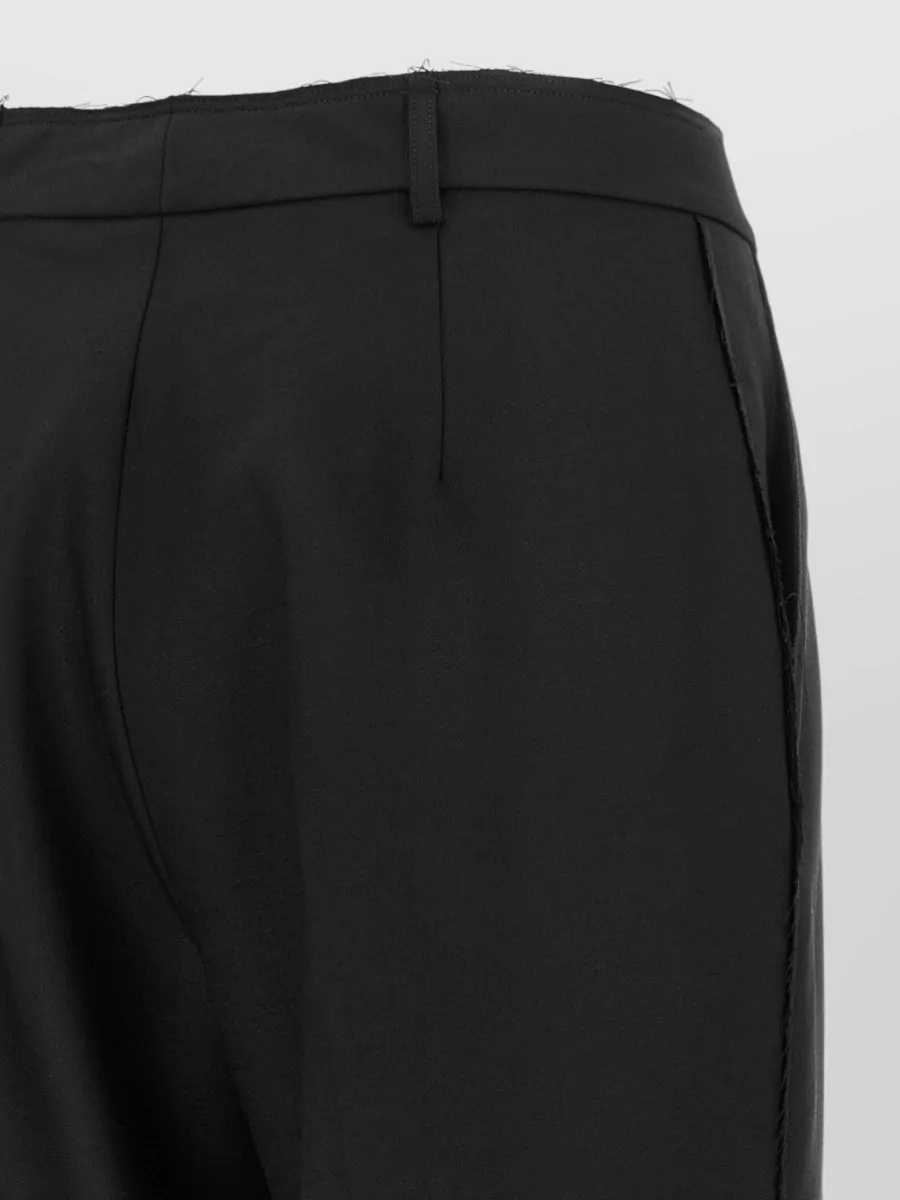 Gianluca Capannolo Wool Cropped Pleated Tailored Trousers