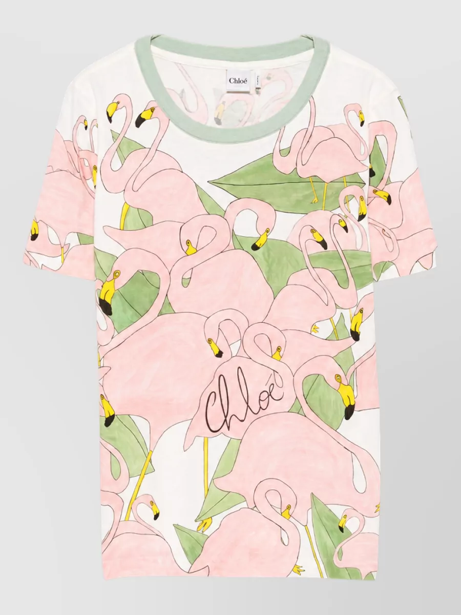 Chloé flamingo print t-shirt