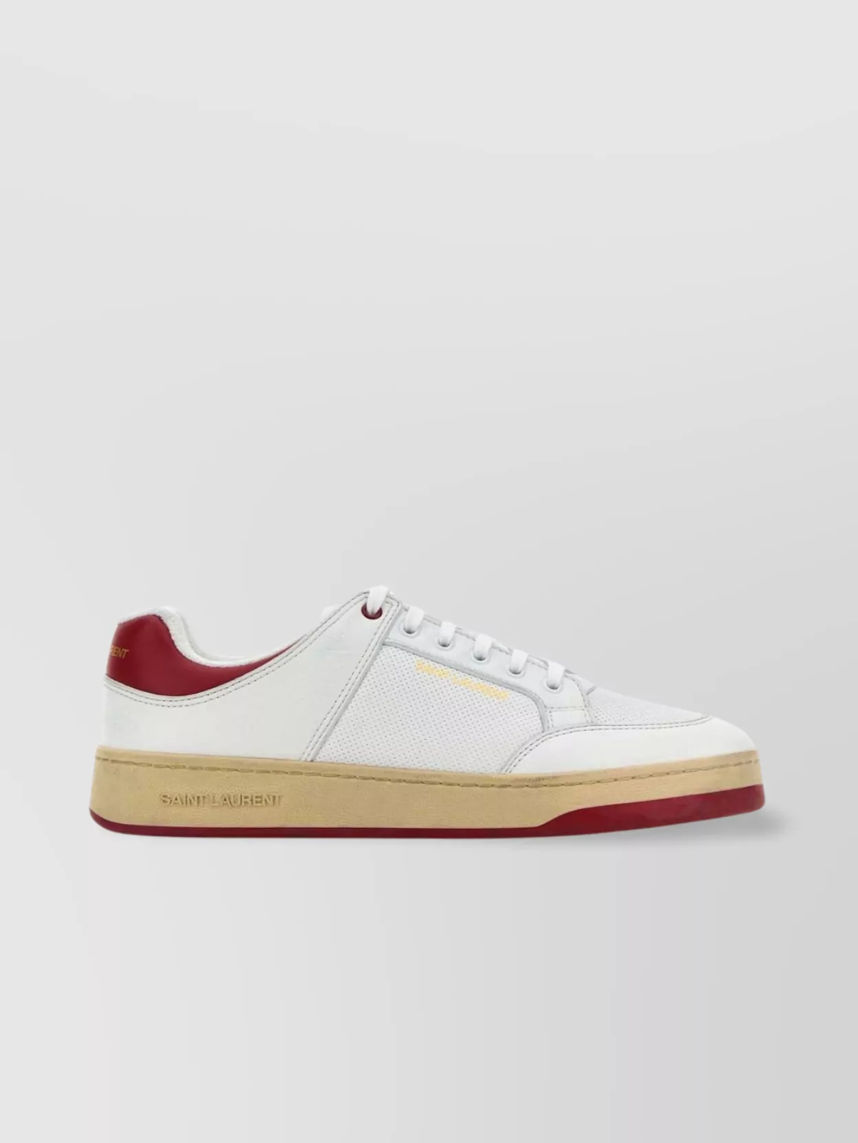 Shop Saint Laurent Leather Low-top Sneakers With Block Sole