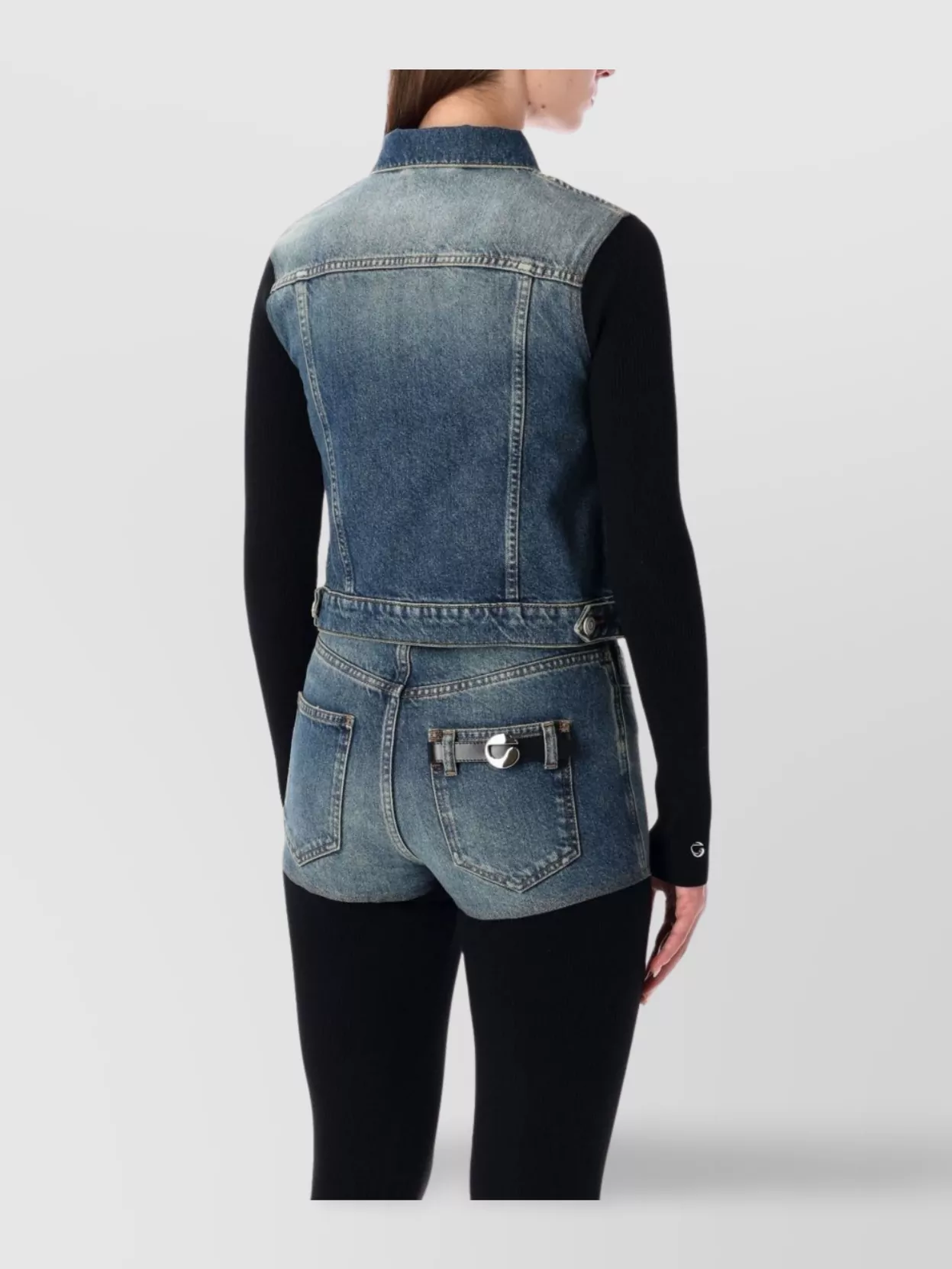 Coperni Hybrid Denim And Knit Jacket In Multi