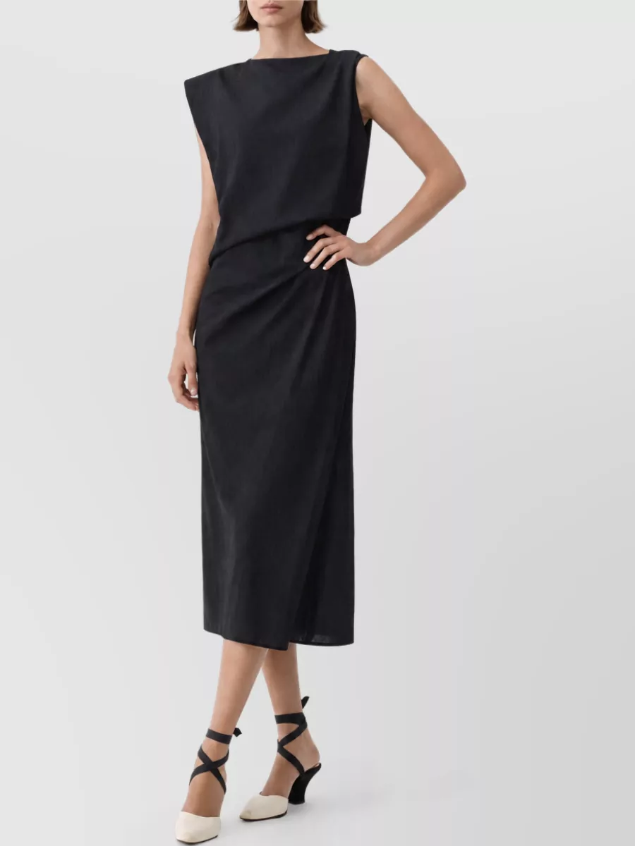 Jacquemus Draped Midi Dress Fitted Silhouette