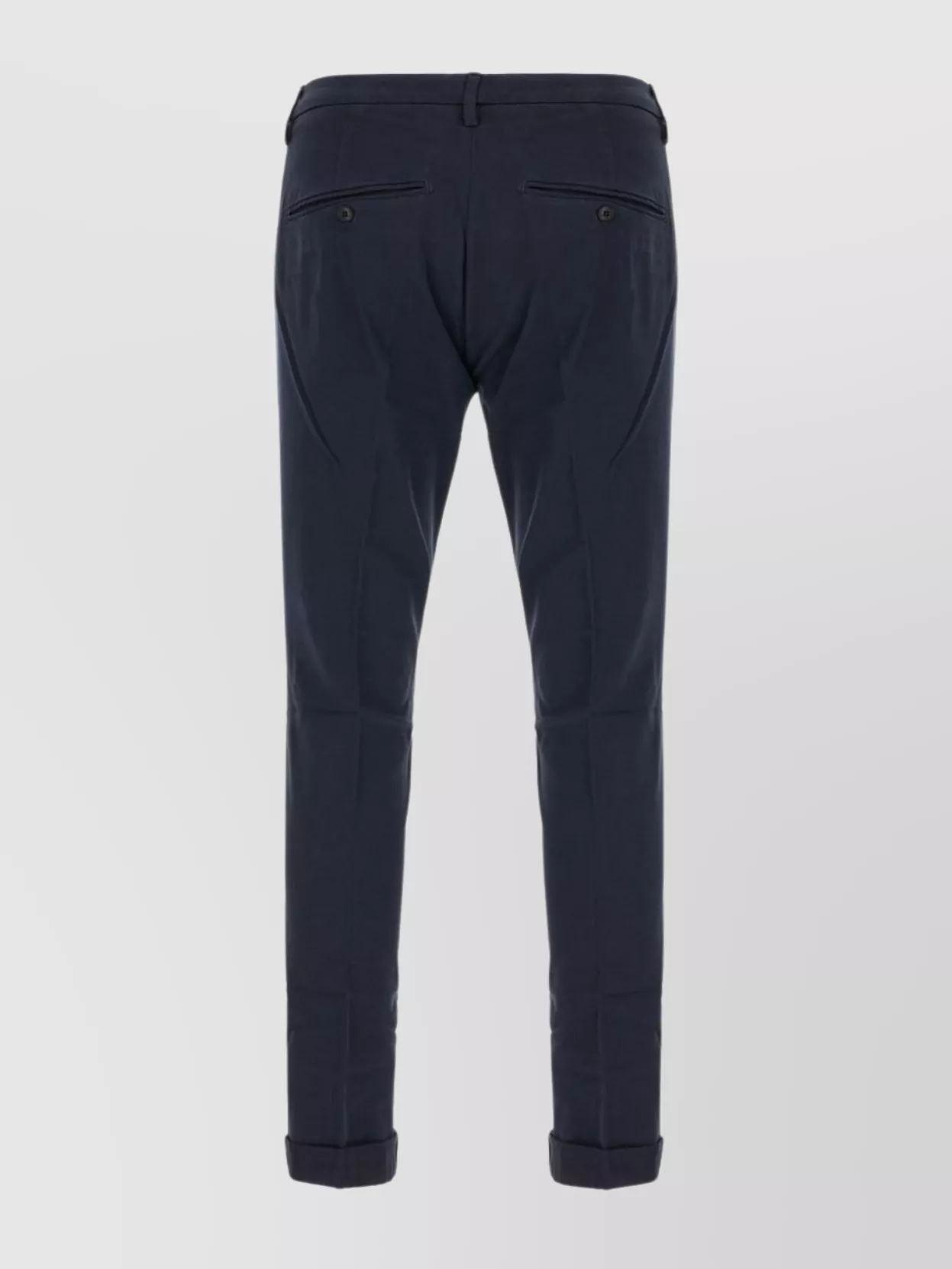 Dondup Trousers With Cuffed Hem And Front Crease In Blue