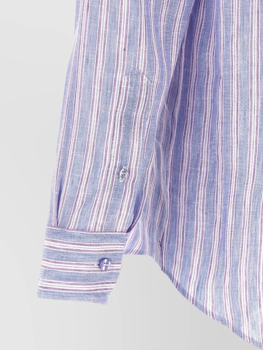 Etro Linen Shirt Long Sleeves Button Down Collar