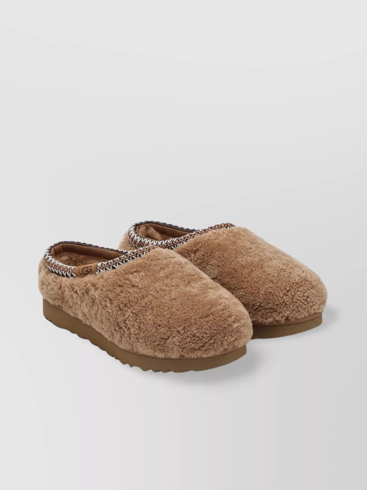 Ugg 20mm Tasman Maxi Curly Loafers In Brown