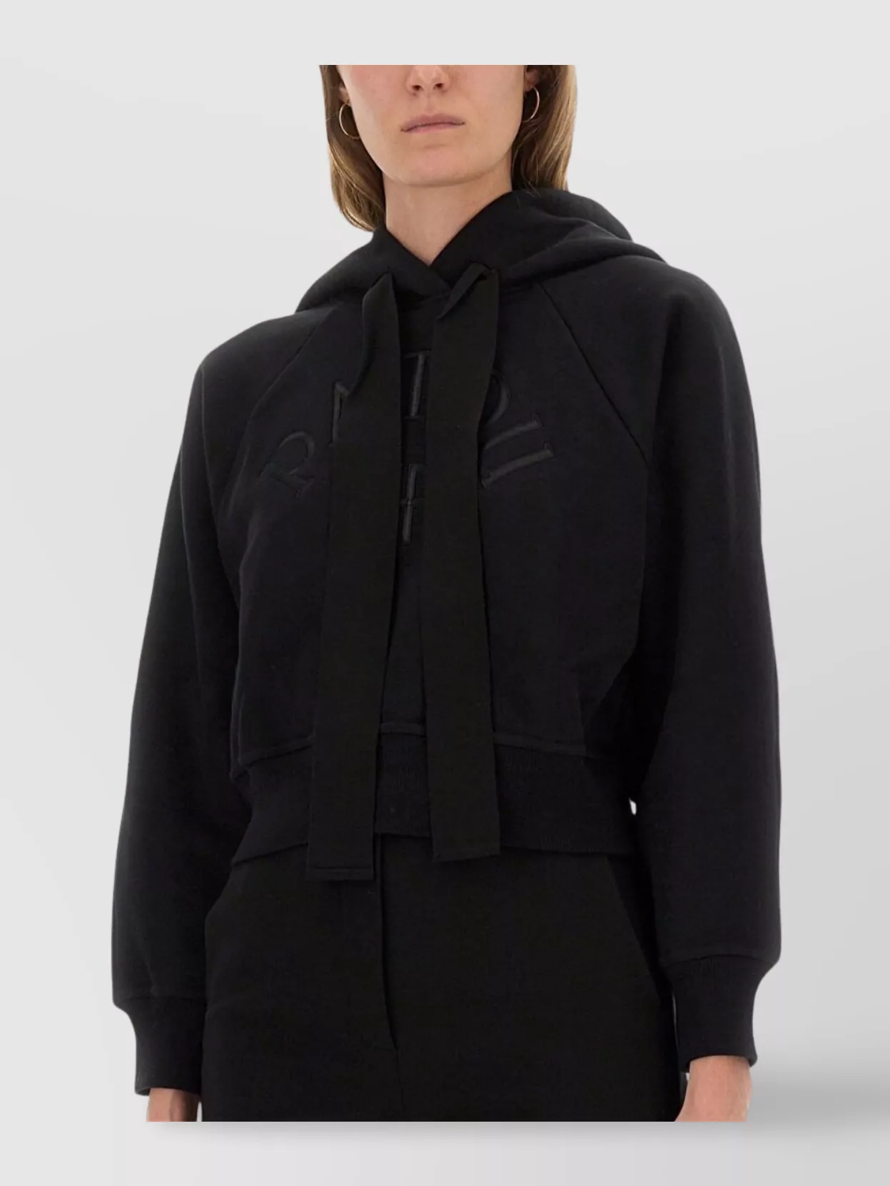 Patou Knitwear Hood Cropped Ribbed Cuffs In Black