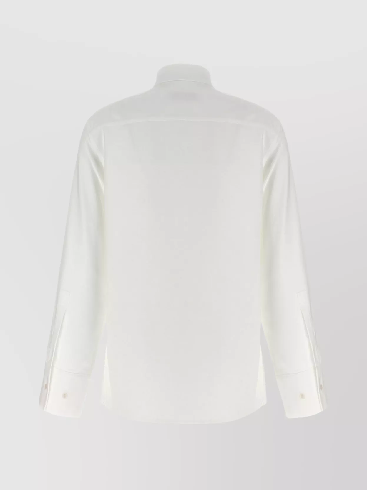 Darkpark Structured Collar Cotton Shirt With Long Sleeves And Side Slits In White