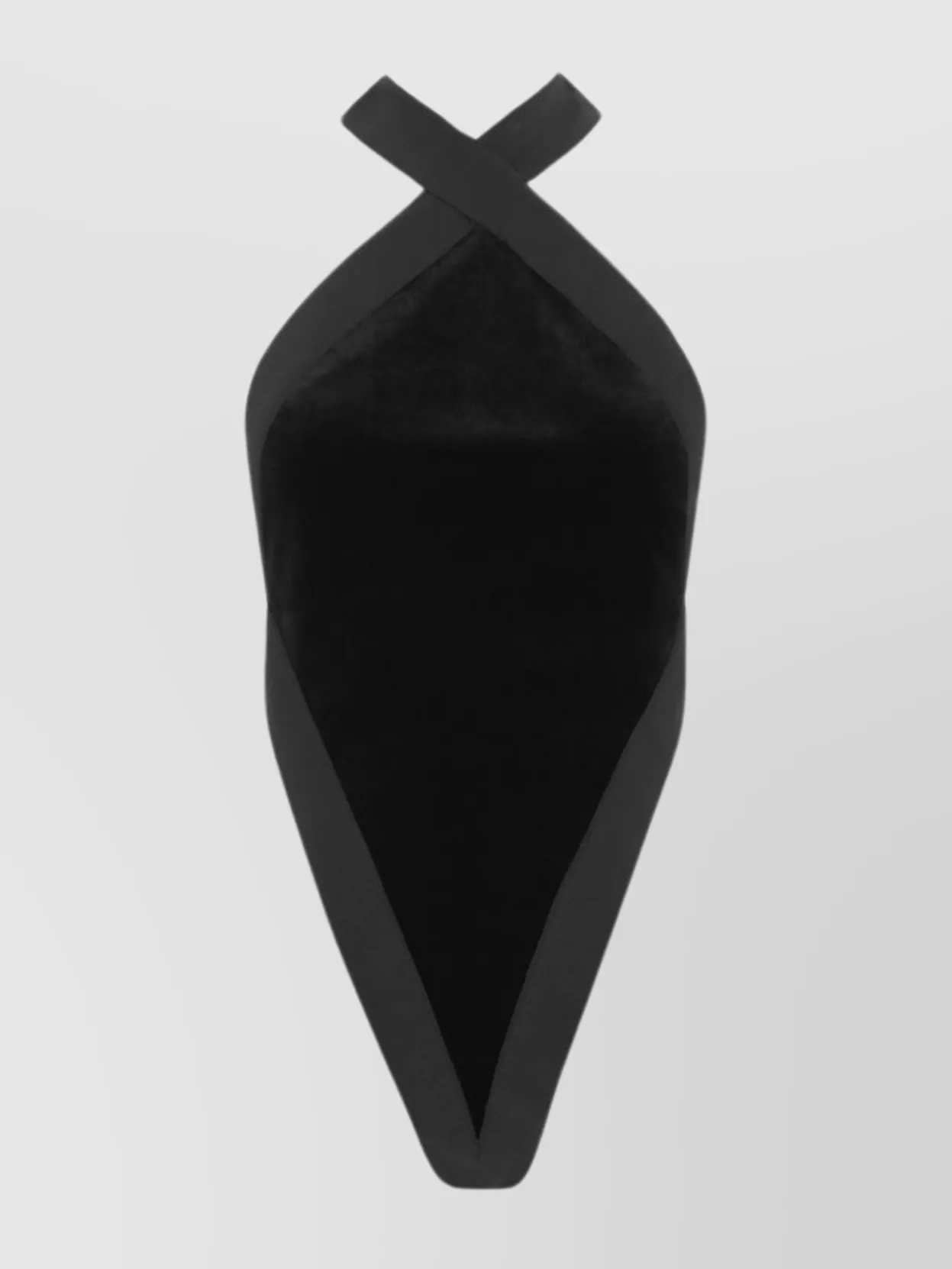 Shop Saint Laurent Velvet Crossed Halter Bodysuit In Black