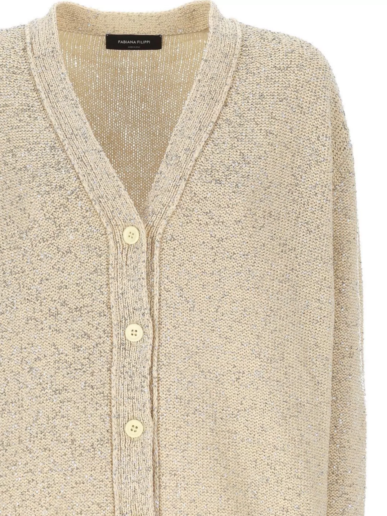 Shop Fabiana Filippi Button Front V-neck Sweater
