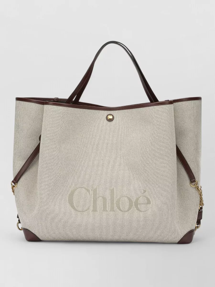 Chloé chloé carry large canvas tote bag