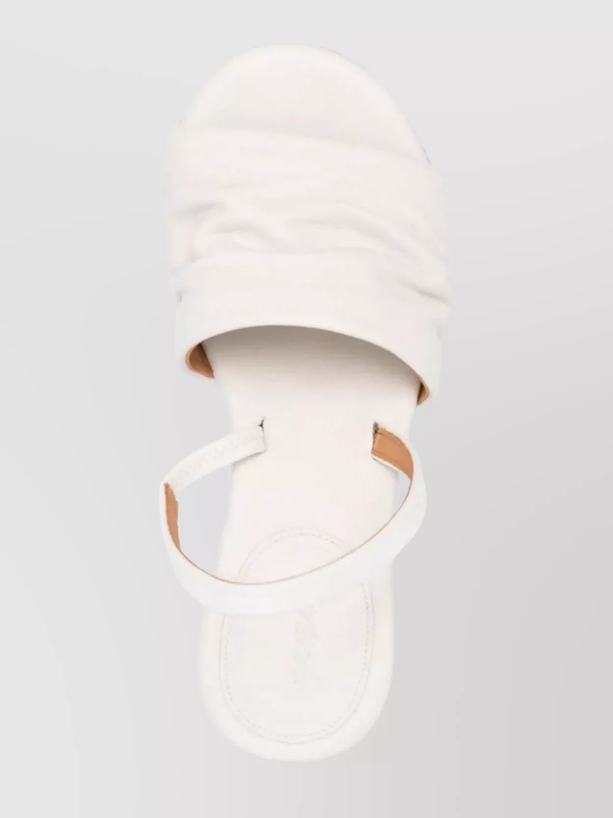 Marsell Ruched Open Toe Sandal With Round Heel