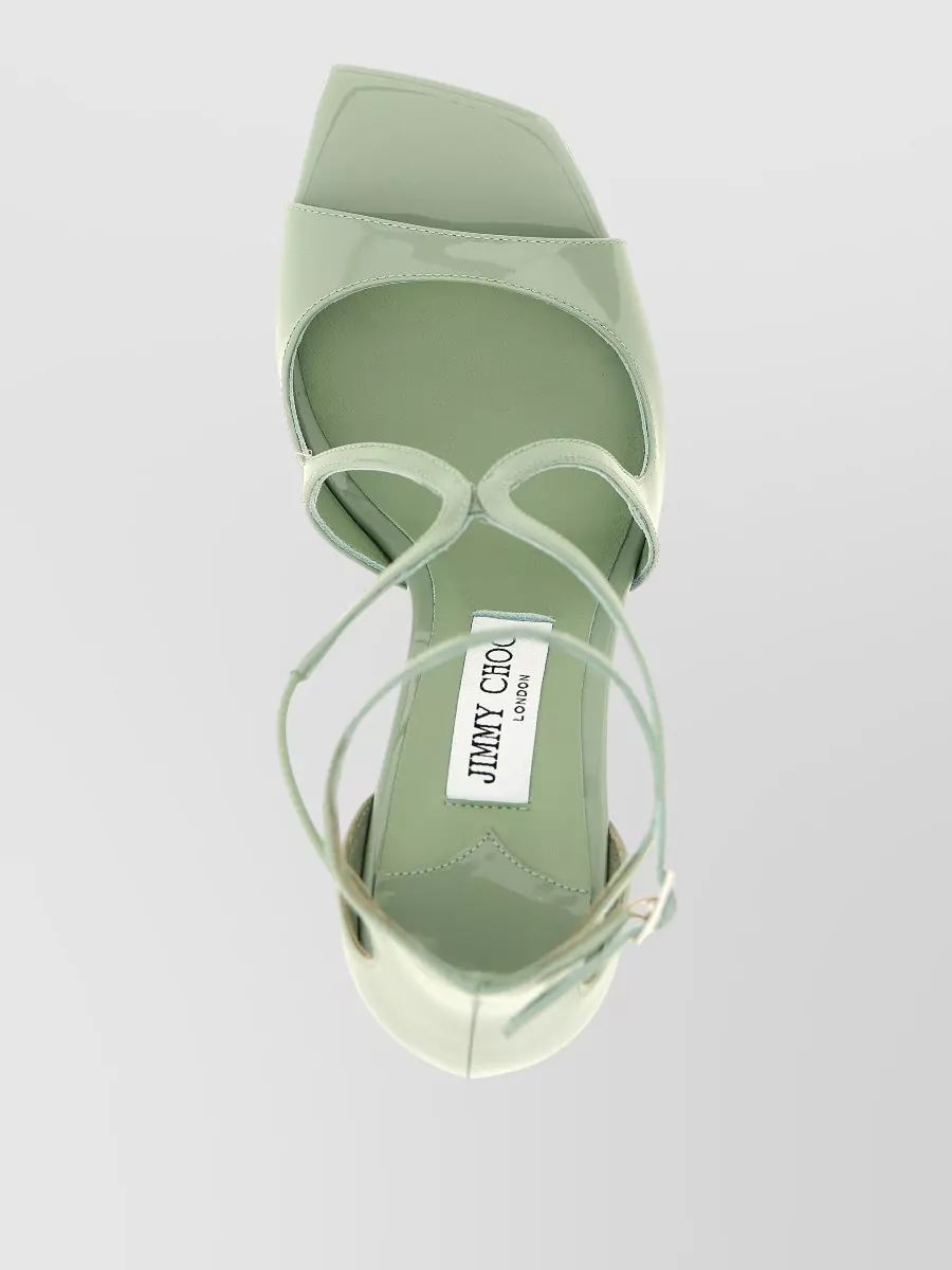 Jimmy Choo Azia Sandals Open Toe Patent Straps