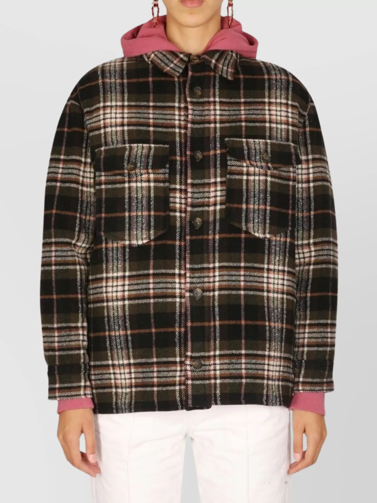Isabel Marant Étoile Plaid Hooded Jacket Chest Pockets