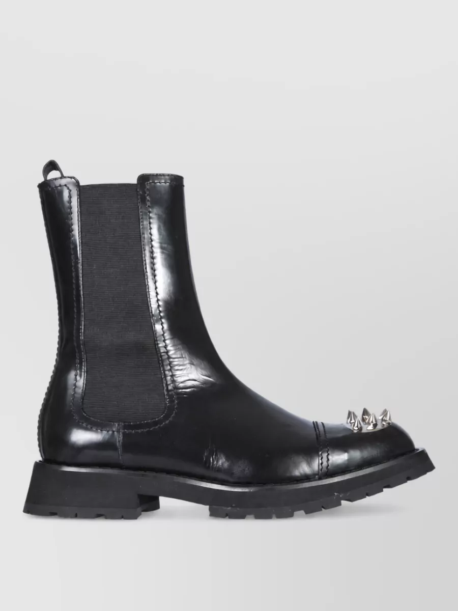 Alexander Mcqueen Leather Studded Boots