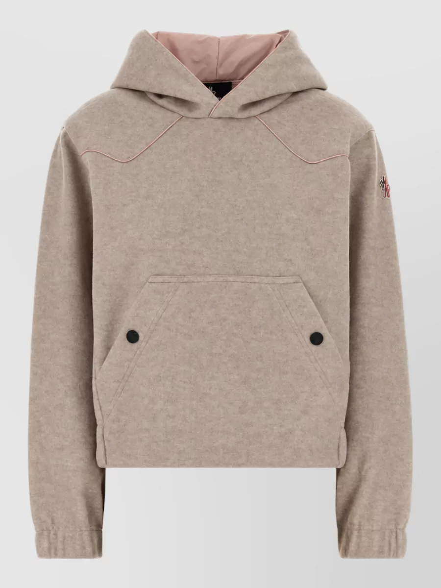 Moncler Grenoble Flannel hooded sweatshirt long sleeves pocket