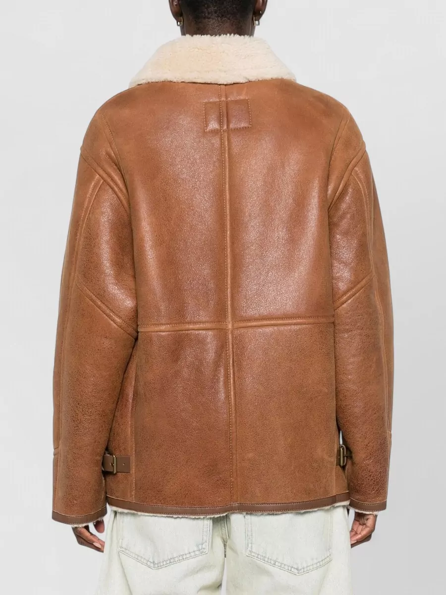 Isabel Marant Shearling Collar Leather Jacket