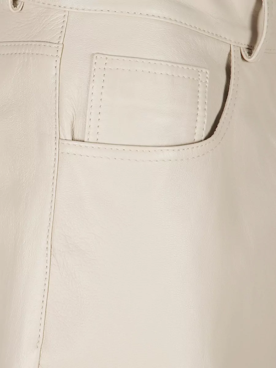 Haikure Leather Straight Trousers