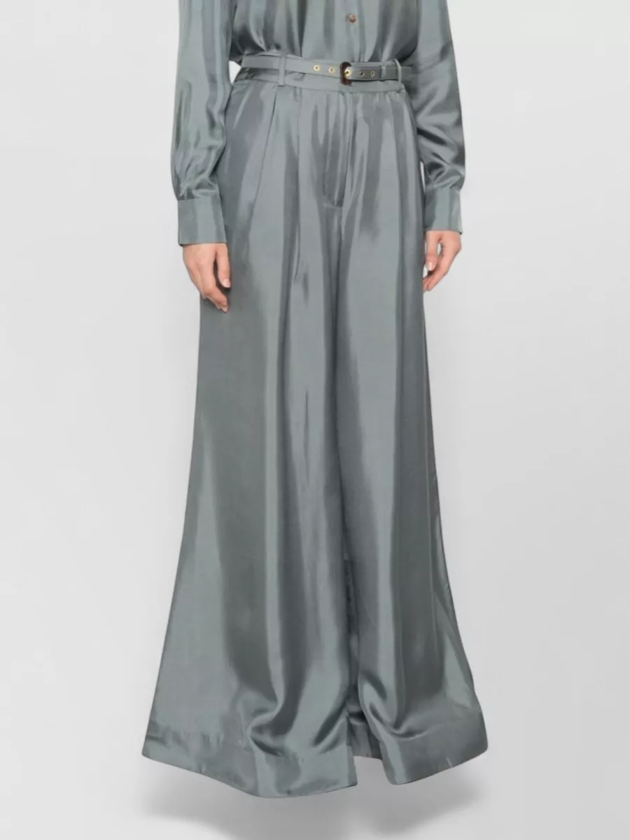 Zimmermann Silk Pleated Wide-Leg Suit Trousers