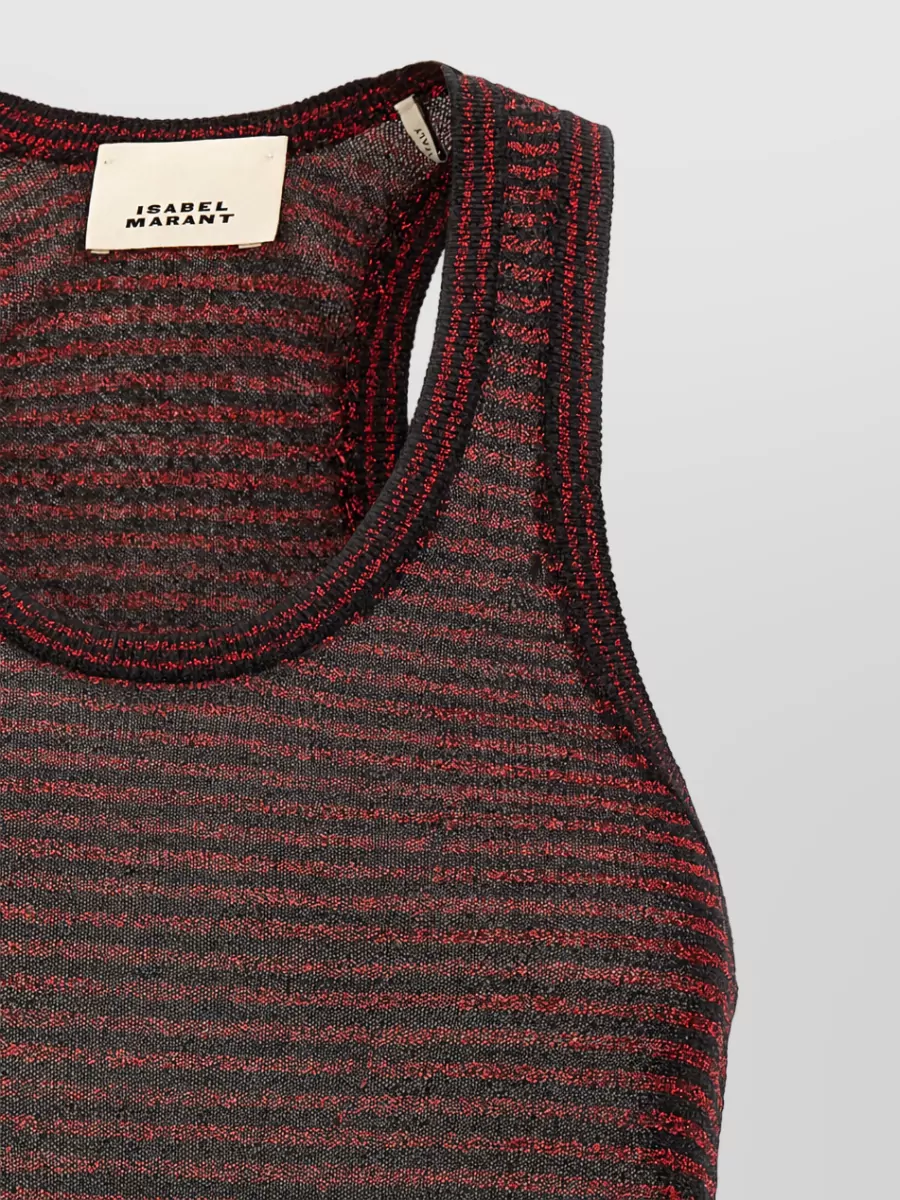 Isabel Marant Metallic Striped Ribbed Tank Top