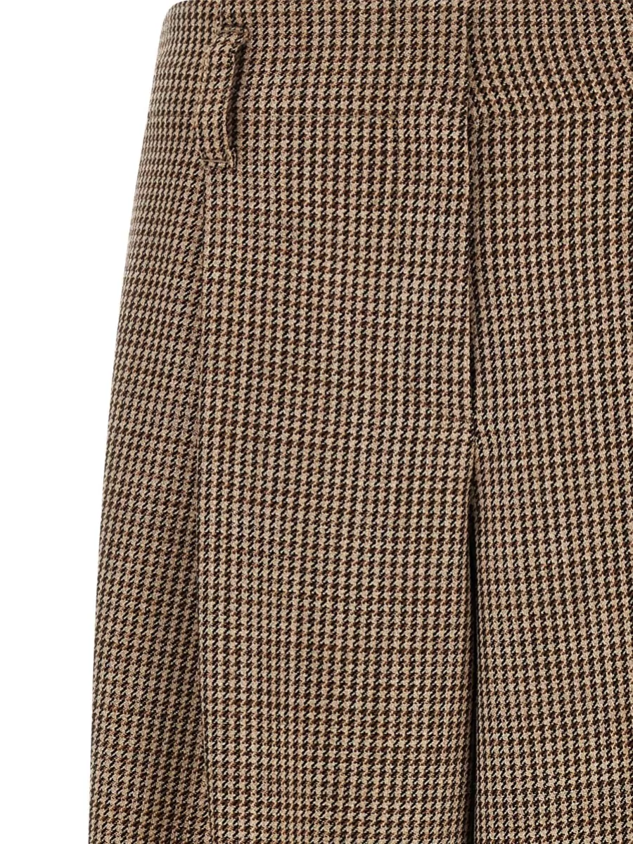 Brunello Cucinelli Prince Of Wales Virgin Wool Lamé Wide-Leg Trousers