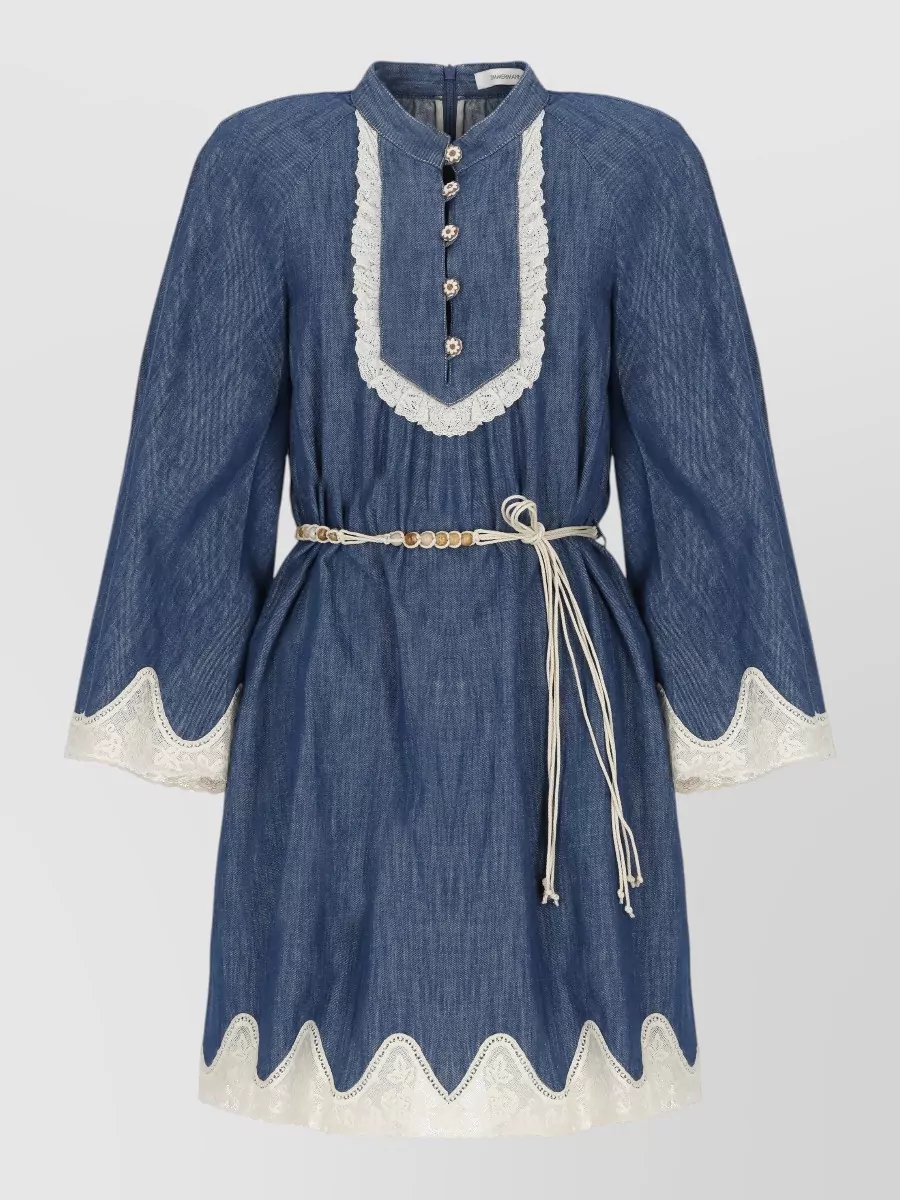 Zimmermann denim lace mini dress