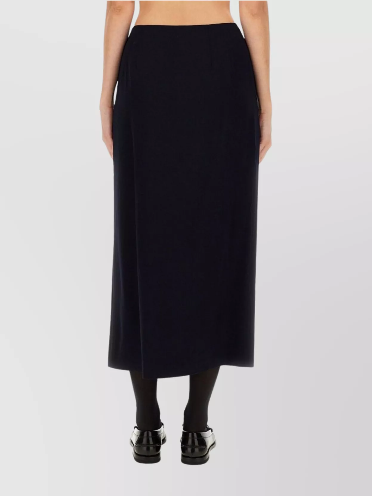 Moschino High Waist Pleated Midi Skirt Toggle