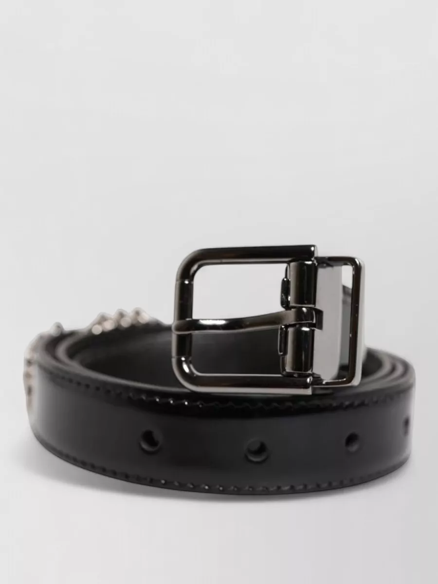 Dolce&Gabbana leather embellished buckle belt